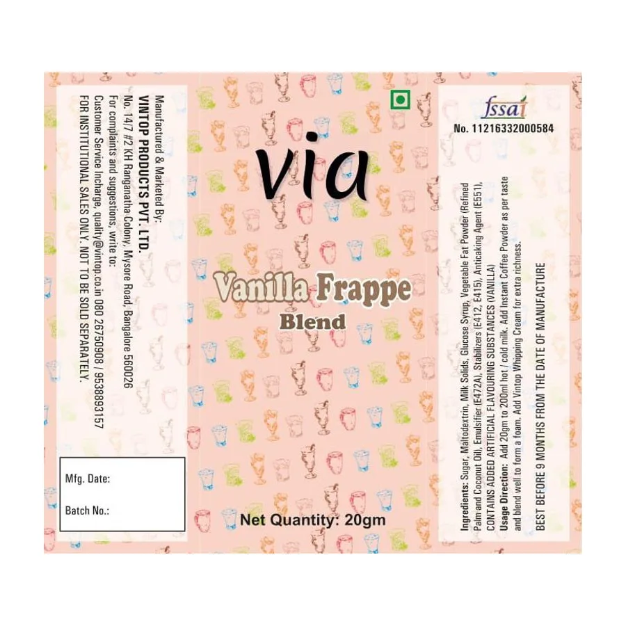 Vanilla Frappe Coffee Blend pack